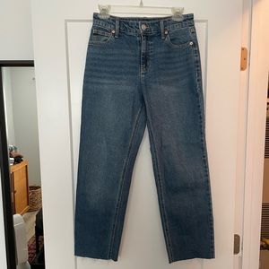 High rise straight ankle jeans